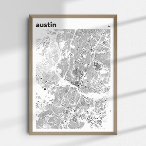 Austin Map Print, Texas USA Map, Austin Street Map, Austin City Map Print, Printable Austin Map, Retro Austin Map, Instant Download