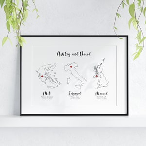 Cadeau de fiançailles pour couple, impression de carte d'amour personnalisée, cadeau de mariage, carte histoire d'amour, cadeau de fiançailles, impression de carte personnalisée, carte du jour du mariage
