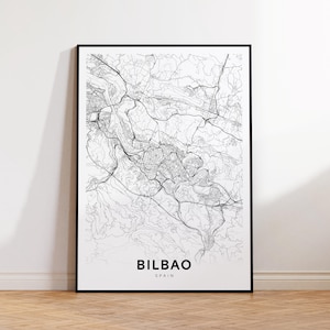 Baguo Stadt Karte, Baguo Spanien Wandkunst, Minimalistische Karte Druck, moderne Wanddekoration, Spanier, Straßenkarte, Geschenk für Ihn, Sofort Download