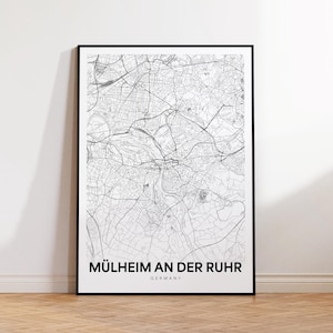 Mülheim an der Ruhr City Map, Minimalist Mulheim an der Ruhr Map Poster, Modern Wall Art, Unique Gift, Printable Wall Art, Digital Download