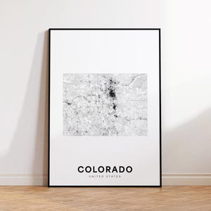 Colorado State Map Print, Colorado Map Poster, Printable Map of Colorado Area, Minimalist CO Road Map Poster, Modern Wall Art Print