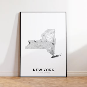 New York Map Print, New York State Map, Minimalist NY USA State Map Print Art, New York Gift, Printable Map Wall Art, Home Wall Decor
