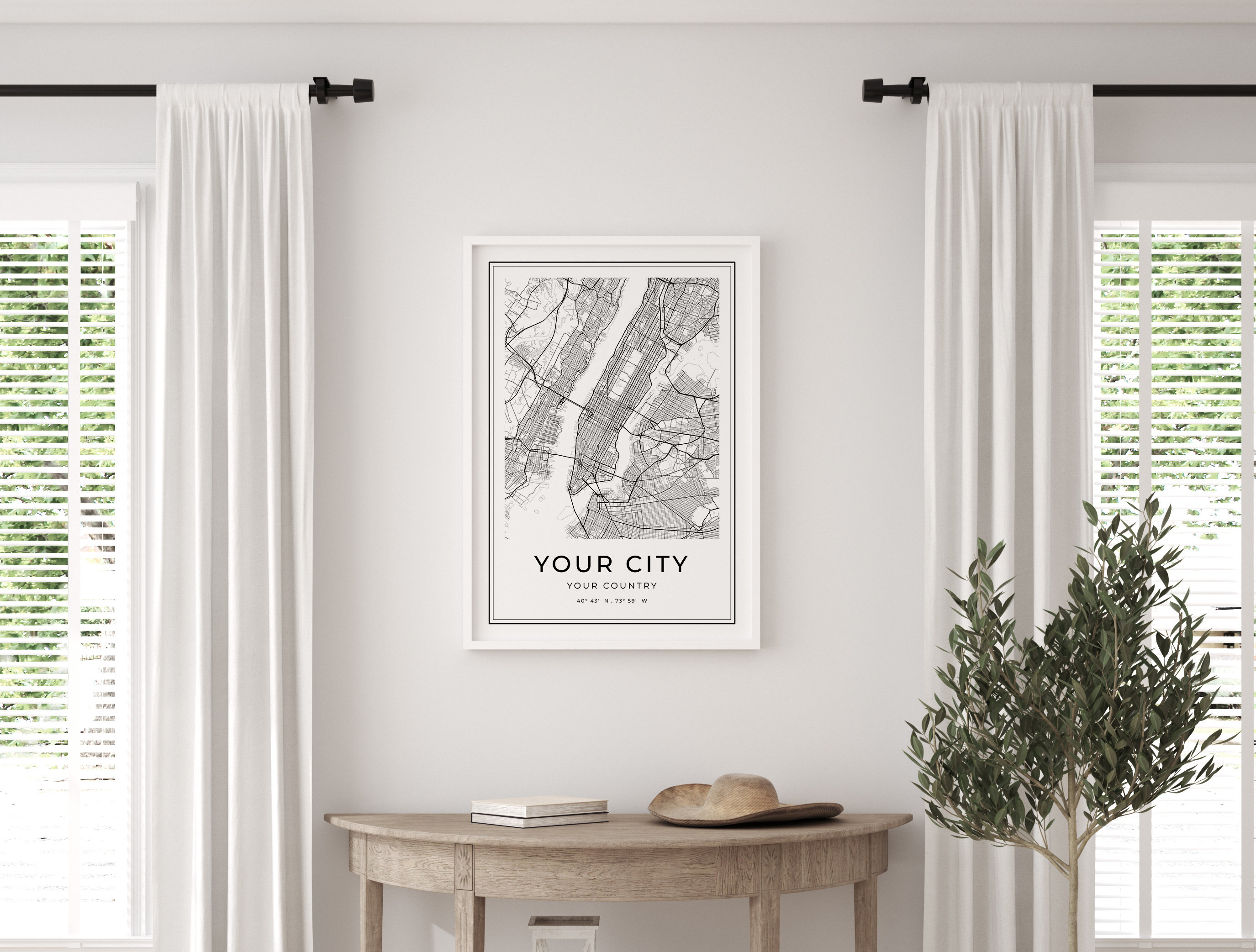 Personalized City Map Custom Town - Il Fullxfull.6134512602 Pd32