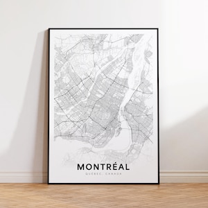 Montreal Karte Drucken, Montreal Straßen Karte Poster, Montreal Karte Dekor, Stadt Straße Karte Drucken, druckbare Wandkunst, Wohnzimmerdekor