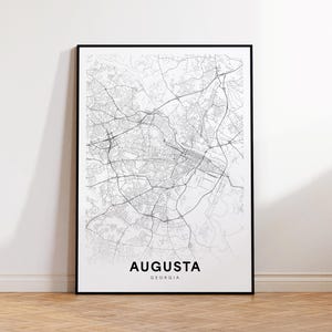 Augusta City Map Print, Augusta Street Map Poster, Georgia Map Art, Street Road Map Print, Minimalist City Map, Office Wall Art