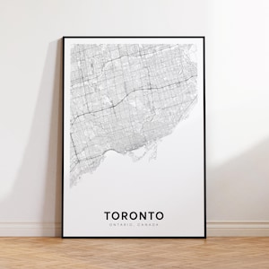 Toronto City Map Print, Toronto Street Map Poster, Ontario Map Decor, City Road Map Print, Printable Wall Art, Living Room Decor