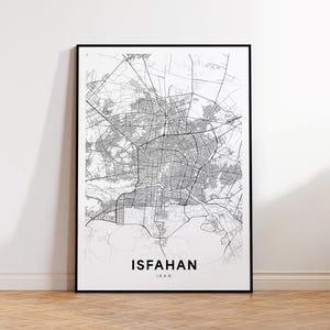 Isfahan City Map Print, Isfahan Street Map Poster, Iran Map Art, City Map Art, Minimalist City Map, Instant Download
