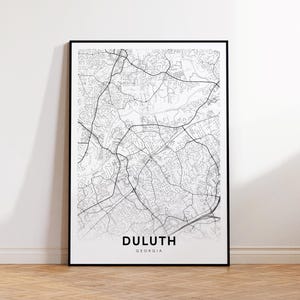 Duluth City Map Print, Duluth Street Map Poster, Georgia Map Art, Street Road Map Print, Printable Wall Art, Wall Office Decor