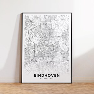 Eindhoven Stadt Karte, Eindhoven Street Karte, Eindhoven Niederlande moderne Karte Print, Stadt Karte Dekor, druckbare Wandkunst, sofort Download