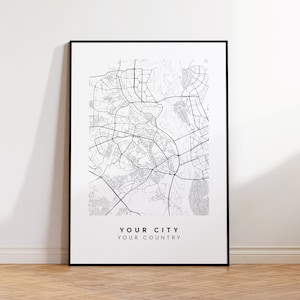 Benutzerdefinierte Stadt Karte, personalisierte Karte, benutzerdefinierte Stadt, jede Stadt, Straßen Karte, Wohnzimmer Wandkunst, druckbare Wandkunst, digitaler Download