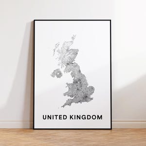 United Kingdom Map Print, United Kingdom Road Map Poster, UK Map Poster Print, UK Printable Map, England Wall Art, Home Decor