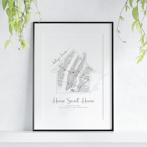 Mapa personalizado da nossa primeira casa, presente de dia dos namorados para ele, presente de aniversário para ela, impressão de mapa personalizado, presente de casamento, download digital