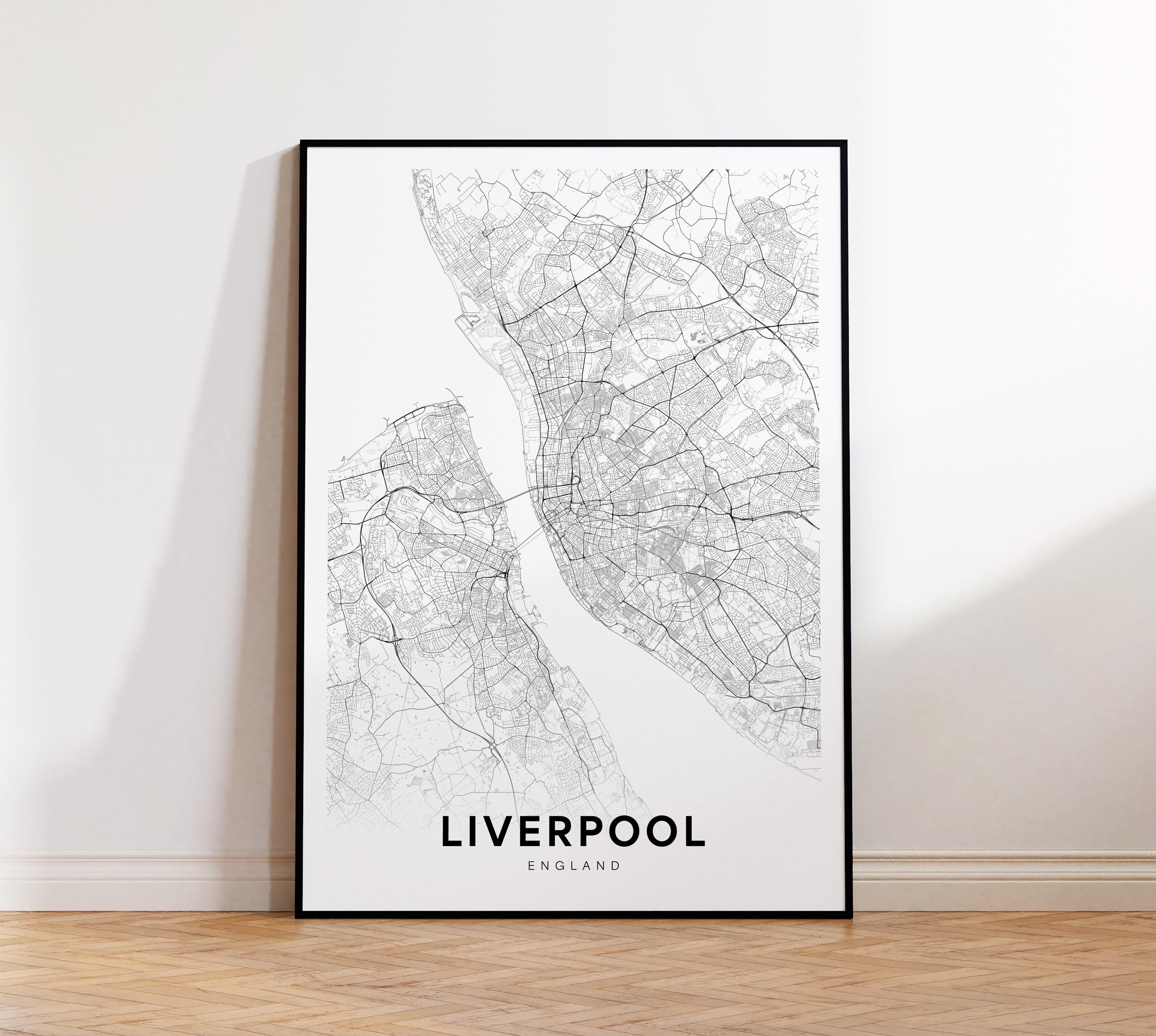 Liverpool City Map, Liverpool Map Print, Liverpool UK Minimalist Map Poster, City Map Decor, Printable Map, Instant Download