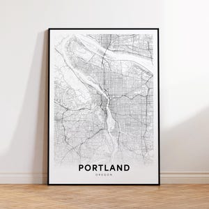 Portland ODER Stadt Karte, Portland Straßenkarte, Oregon USA Karte Poster, moderne Stadt Straßenkarte, minimalistische Karte, Büro-Wanddeko, druckbare Karte