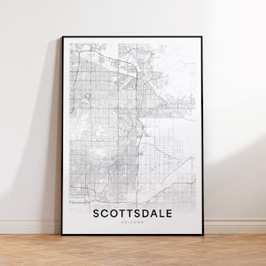 Scottsdale City Map Poster, Scottsdale AZ Street Map, Arizona Karte Druck, Stadtstraße Straßenkarte Druck, druckbare Wandkunst, Wohnzimmerdekor