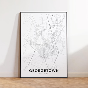 Georgetown KY Stadt Karte, Georgetown Straßenkarte, Kentucky USA Karte Poster, moderne Stadt Straßenkarte, minimalistische Karte Dekor, Wanddekoration für Haus oder Büro