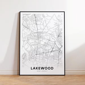 Lakewood City Map Poster, Lakewood NJ Street Map, New Jersey City Map Print, City Road Map Print, Printable Wall Art, Home Decor