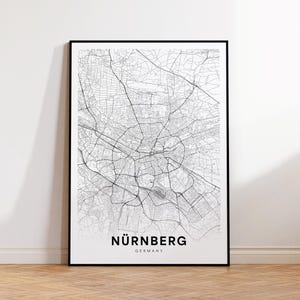 Nuremberg City Map Printable Wall Art, Minimalist Nürnberg Map Poster, Germany Wall Decor, Modern Wall Art, Living Room Wall Decor