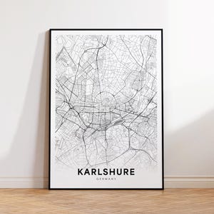 Karlsruhe City Map, Karlsruhe Street Map, Germany Modern Map Print, City Map Decor, Karlsruhe Map, Printable Wall Art, Instant Download