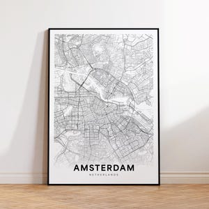 Amsterdam Stadt Karte, Amsterdam Straßen Karte, Amsterdam Niederlande moderne Karte, Stadt Karte Dekor, druckbare Wandkunst, sofort Download