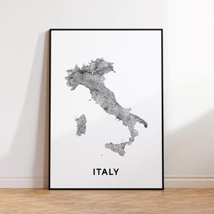 Italy Map Print, Map of Italy, Italy Country Map Poster, Minimalist Italy Map, Carta d’Italia, Printable Map Download, Housewarming Gift