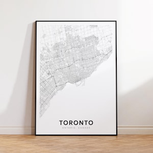 Greater Toronto Area Map, Toronto Street Map Poster, Ontario Map Decor, Canada Map Print, Printable Wall Art, Living Room Decor