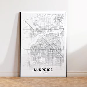 Surprise City Map Print, Surprise Street Map Poster, Arizona Map Art, Street Road Map Print, Minimalist City Map, Living Room Decor