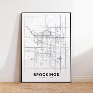 Brookings City Karte Poster, Brookings Street Karte Poster, South Dakota Karte Kunst, Straße Straßenkarte Drucken, druckbare Wandkunst, Bürowandkunst