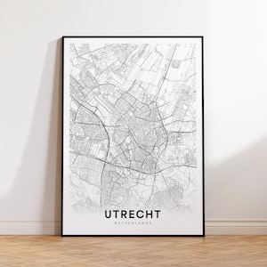 Utrecht Stadt Karte, Utrecht Street Map, Utrecht Niederlande moderne Karte Print, Stadt Karte Dekor, druckbare Wandkunst, sofort Download