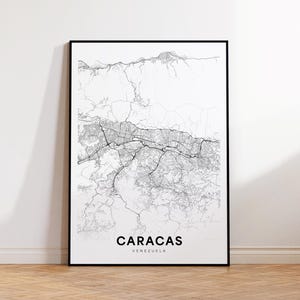 Caracas City Map Print, Caracas Street Map Poster, Venezuela Map Art, Black and White Map, Minimalist City Map, Digital Download