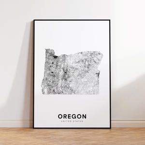 Oregon Map Print, Oregon State Map, Minimalist OR USA State Map Print Art, Oregon Gift, Printable Map Wall Art, Home Wall Decor