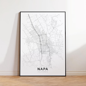 Napa City Map Print, Napa Street Map Poster, California Map Art, Street Road Map Print, Printable Wall Art, Office Wall Art