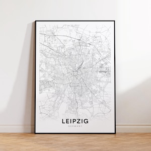 Leipzig City Map Printable Wall Art, Minimalist Leipzig Map Poster, Travel Decor, Modern Wall Art, Unique Gift, Digital Download