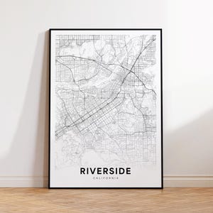 リバーサイド市地図ポスター、リバーサイドCAストリートマップ、カリフォルニア市地図プリント、市道路地図プリント、印刷可能なウォールアート、オフィスウォールアート