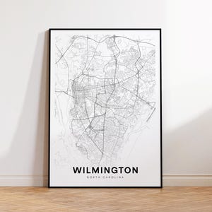 Wilmington City Map Poster, Wilmington NC Street Map, North Carolina State Map Print, City Street Map Print, Printable Wall Art, Home Decor