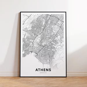 Athen Karte, Athen Straßenkarte, Athen Griechenland Karte, Stadt Karte Dekor, druckbare Wandkunst, sofort-Download