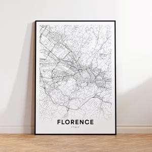 Florence City Map, Florence Street Map, Florence Italy Modern Map Print, Firenze City Map Decor, Printable Wall Art, Instant Download