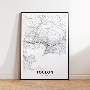 Toulon City Map, Toulon Street Map, Toulon France Modern Map Print, Printable City Map, Home Decor, Instant Download