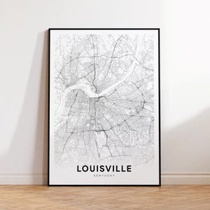 Louisville KY Stadt Karte, Louisville Straßenkarte, Kentucky USA Karte Poster, moderne Stadt Straßenkarte, minimalistische Karte Dekor, Wanddekoration für Haus oder Büro