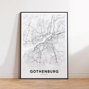 Gothenburg City Map, Gothenburg Sweden Wall Art, Minimalist Map Print, Modern Wall Decor, Gothenburg Street Map, Wall Art, Instant Download