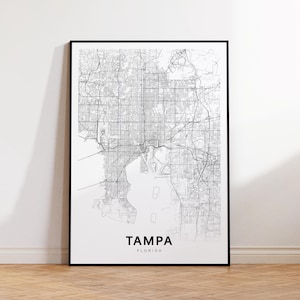 Tamper stadskaart afdrukken, Tamper stratenplan poster, kaart kunst Florida, straten wegenkaart afdrukken, minimalistische stadskaart, decor woonkamer
