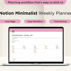 Weekly Planner Notion, Digital Planner Notion, Planner Notion, Notion Templates Life Planner, Aesthetics Notion, Minimalistic Weekly Planner