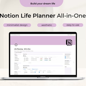 Notion Template Life Planner All-In-One, Notion Dashboard, Notion Templates, Aesthetic Notion Template, Personal Planner for Notion
