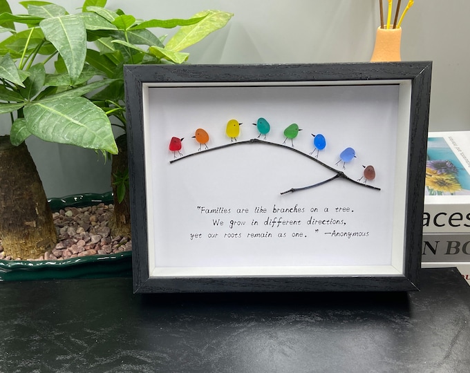 Sea Glass Angel, Sea Glass Art House, Glass Birds, Pebble Art, Wood