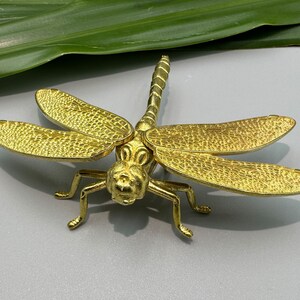 Beautifully Brass Dragonfly Statue Ornaments, wings are removable, Antique Insects Copper Statue,Home decoration Gift ,Dragonfly Toy Gold
