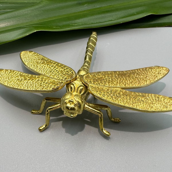 Beautifully Brass Dragonfly Statue Ornaments, wings are removable, Antique Insects Copper Statue,Home decoration Gift ,Dragonfly Toy