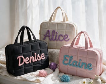 Personalized Travel Cosmetic Toiletry Bag,Custom Name Cosmetic Organizer,Monogram Hanging Cosmetic Pouch,Bridal Shower Gift