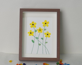 Arte floral artesanal de vidrio marino: decoración costera para el hogar (21,8 x 17,8 cm)