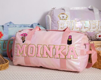 Custom Name Duffel Bag: Chenille Patch Personalized Travel Bag