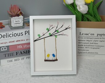 Sea Glass Bird Art: Handmade Friendship Picture Frame